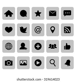  Social network icon. Social media icons. Internet icon. Vector. Illustration. EPS10