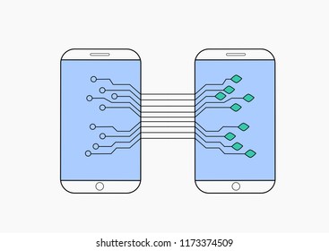 social network icon mobile link network ,vector, illustration.