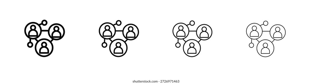 Social network icon in modern stroke line style. Vector 10 eps