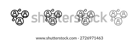 Social network icon in modern stroke line style. Vector 10 eps