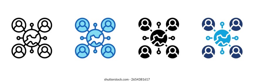 Social Network icon Multi Style Vector Illustration