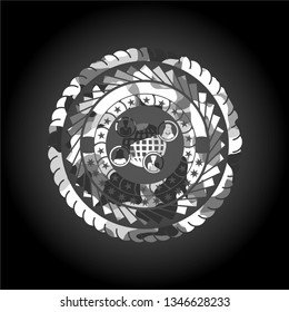 social network icon on grey camo pattern