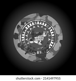 social network icon on grey camo texture. 