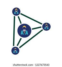 Social Network Icon, People Network Illustration. Vector, Eps 10