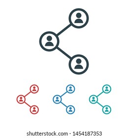 Social network icon, people network illustration.