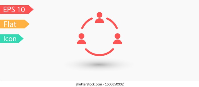 Social network icon, people network illustration.
