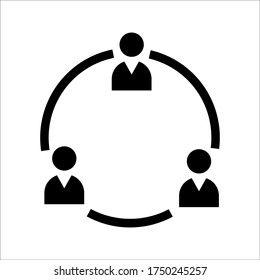 social network icon, people network illustration on white background