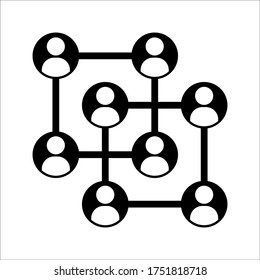 social network icon, people network illustration on white background