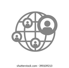 Social Network Icon, People Network Illustration. Vector, Eps 10