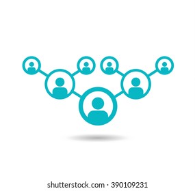 Social Network Icon, People Network Illustration. Vector, Eps 10