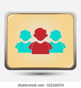 SOCIAL NETWORK ICON WITH RED AND BLUE AND VINTAGE FRAME