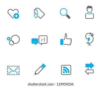 Social network icon series in duo tone color style