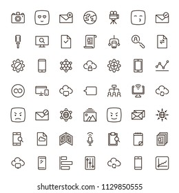 Social network icon set. Collection of high quality outline media pictograms in modern flat style. Black internet symbol for web design and mobile app on white background. Web line logo.