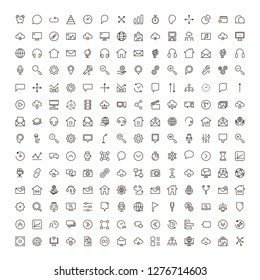 Conjunto de iconos de redes sociales. Colección de pictogramas de alto nivel en estilo plano moderno. Símbolo negro de Internet para diseño web y aplicación móvil sobre fondo blanco. Logo de la línea web.