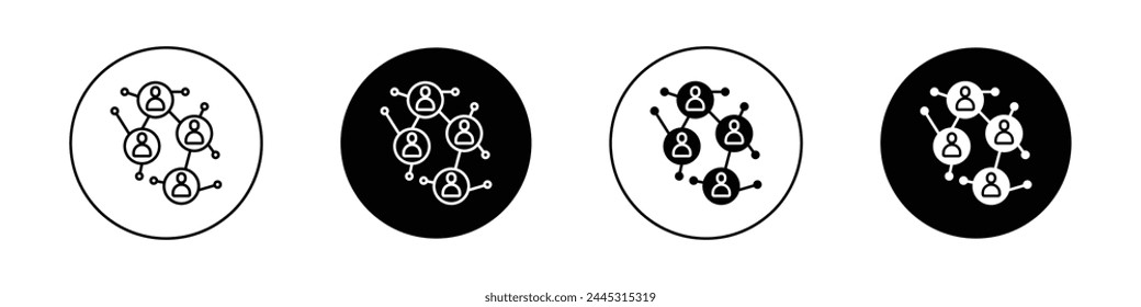 Conjunto de iconos de red social. símbolo de Vector de conexión de la comunidad. símbolo de conexión global. icono de red global.