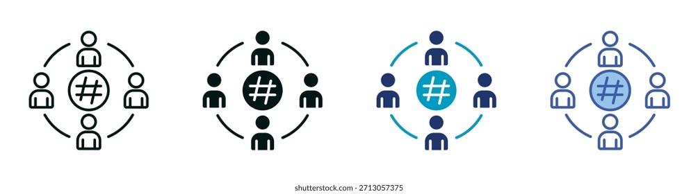 Conjunto de Ícones de Rede Social Consistindo em Ilustração de Vetor de Vários Estilos