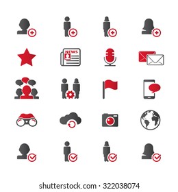 Social Network Icon set - Editable vector icons for video, mobile apps, Web sites and print projects. EPS10 vector.