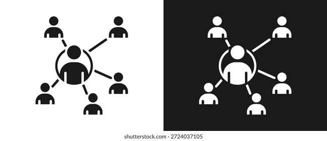 Social Network Icon Set Glyph In White And Black Background