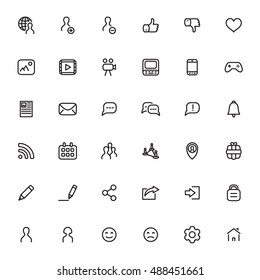 Social network icon set. Vector illustration.