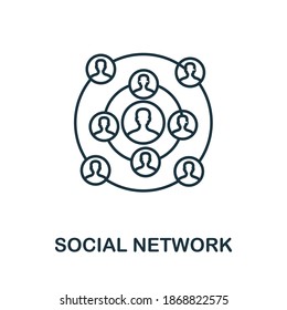 Icono de Red social. Elemento de línea simple de la colección gdpr. Icono de red social rellenada para plantillas, infografías y más.
