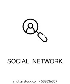 Social network icon. Single high quality outline symbol for web design or mobile app. Thin line sign for design logo. Black outline pictogram on white background
