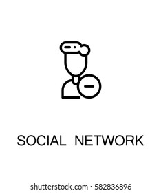 Social network icon. Single high quality outline symbol for web design or mobile app. Thin line sign for design logo. Black outline pictogram on white background