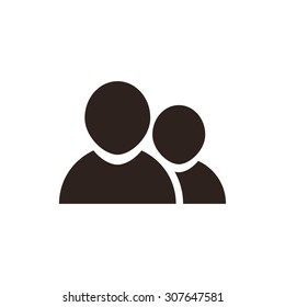 Social network icon. Users symbol isolated on white background