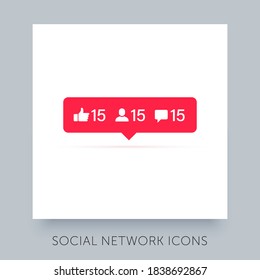 Social network icon. UX UI design tooltip element. Symbol for web site and mobile application. Notification vector icon.