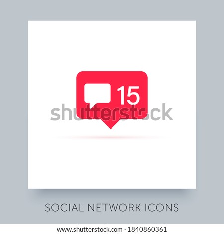 Social network icon. UX UI design tooltip element. Symbol for web site and mobile application. Notification vector icon.