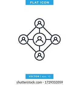 Plantilla de diseño de vectores de iconos de red social. Stroke Editable