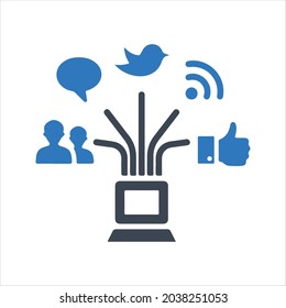 Icono de red social. Vector y glifo