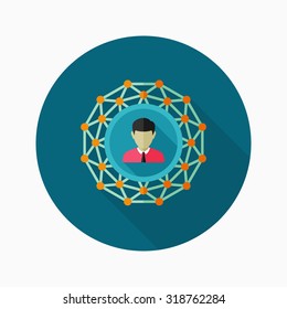 Social network icon, vector illustration. Flat design style with long shadow,eps10