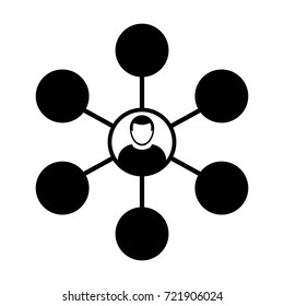Social Network Icon Vector Person Male Symbol for Multiple Sharing Connection for Business and Teamwork in Flat icon Glyph Pictogram illustration
