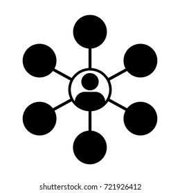 Social Network Icon Vector Person Male Symbol for Multiple Sharing Connection for Business and Teamwork in Flat icon Glyph Pictogram illustration

