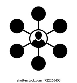 Social Network Icon Vector Person Male Symbol for Multiple Sharing Connection for Business and Teamwork in Flat icon Glyph Pictogram illustration
