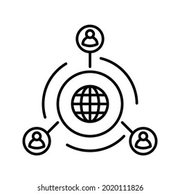 icono de red social. signo de trabajo. ilustración vectorial