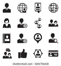 Iconos de redes sociales. Diseño plano negro. Ilustración vectorial. 