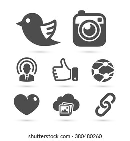 Social network icons isolated on white. Vector illustration