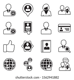 Social Network Icons. Line With Fill Design. Vector Illustration.