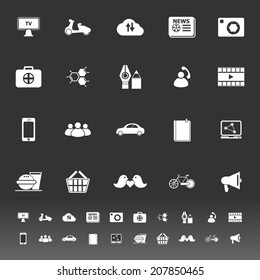 Social network icons on gray background, stock vector