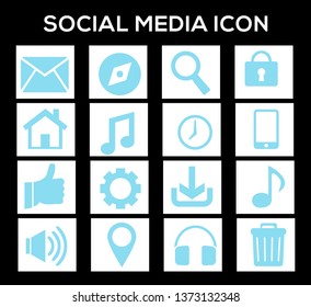 Social network icons on set. Vector