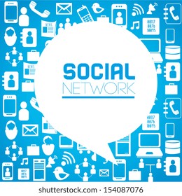 social network icons over blue background vector illustration 