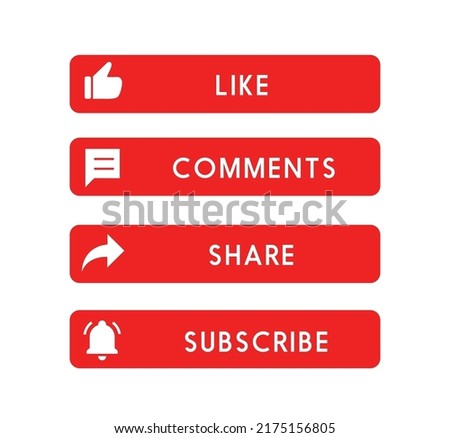 Social network icons pack. Like, comment, follow, share illustration vector.