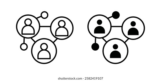 Social network icons pack vectors in black flat and strokes