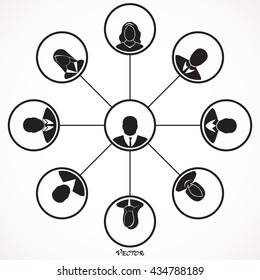 social network icons, people network icons