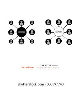 social network icons. people network icons. vector illustration.