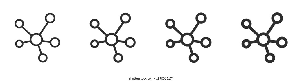 Social network icons set. Network connection. Cooperation and communication concept. Vector illustration
