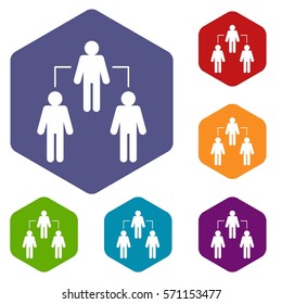 Social network social network icons set rhombus in different colors isolated on white background