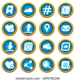 Social network icons set. Simple illustration of 16 social network vector icons for web