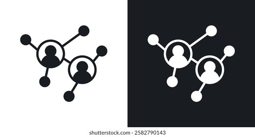 Social network icons set vectors black and colored style